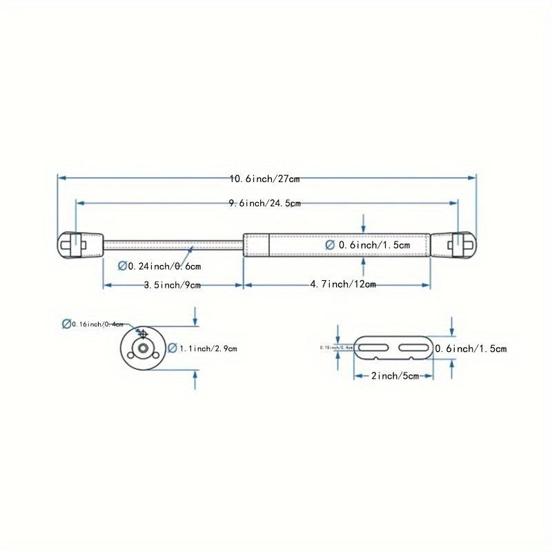 4 Stück Gasdruckfedern, Deckelscharnier, Gasdruckfedern für Schränke, Werkzeugkastendeckel, Allzweckwerkzeug, Spielzeugwerkzeug, Box mit Kugelbolzen