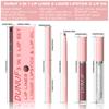 3Pc Velvet Matte Lipstick Pen Nude Brown Lip Liner Pencil Kit Rose Red Matte Lipliner+Lip Gloss+Lip Oil Set Waterproof Lips Tint