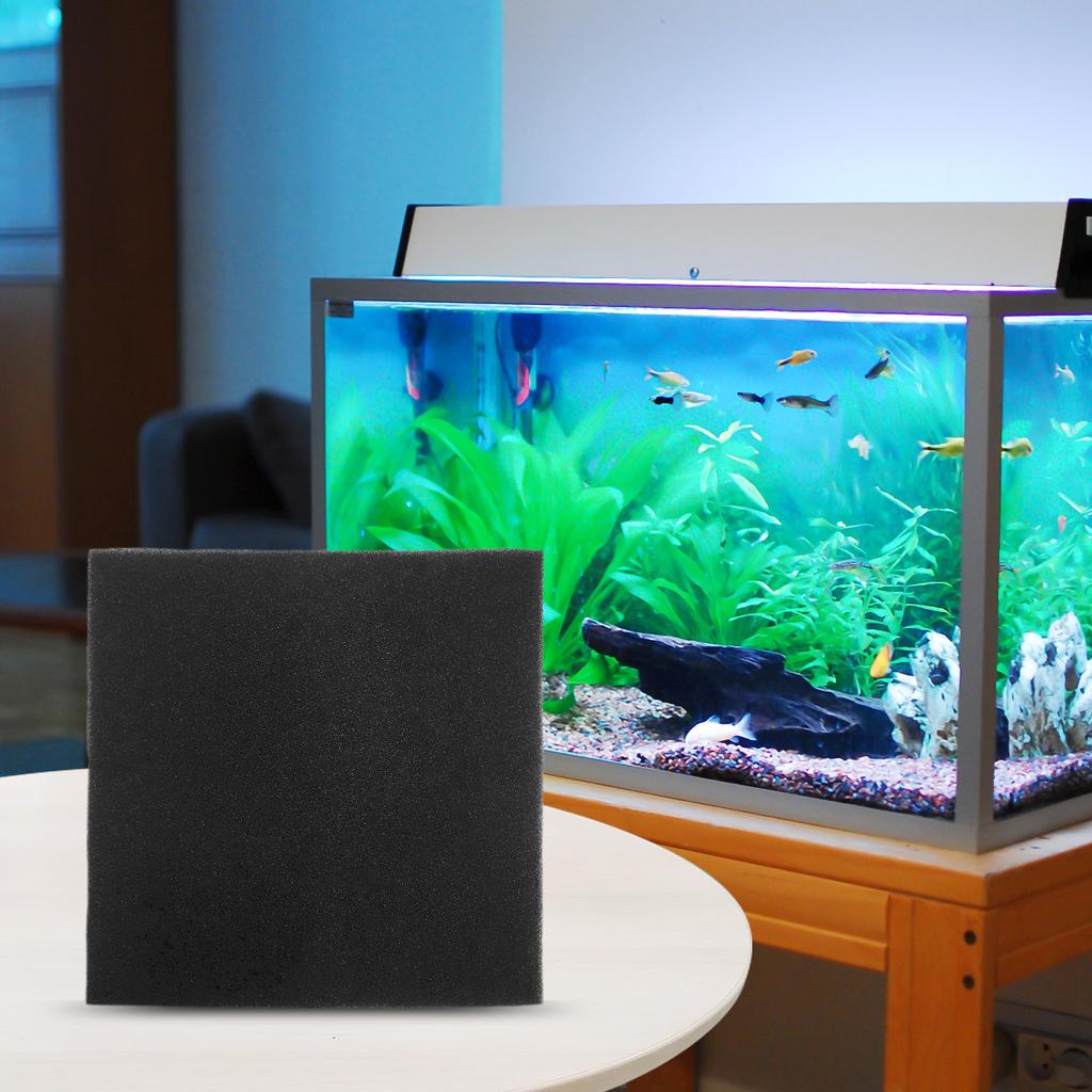 Water Cleaning Foam Fish Tank Filter Black Polyether Thickness 20mm 50cm 50x50x2cm All Water Types Aquarium Filter