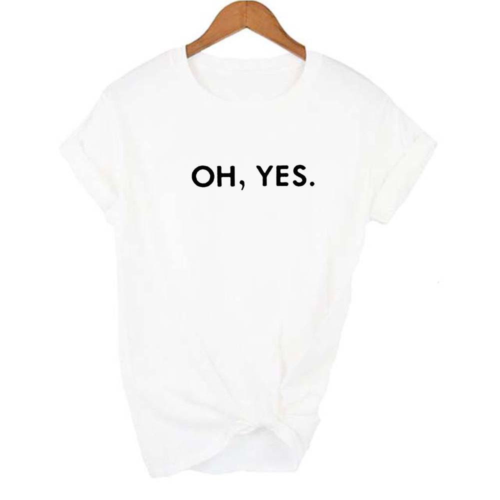 Oh Yes Fashion Short Sleeves Letter Harajuku Print Tops O Neck Women S Shirt Tee