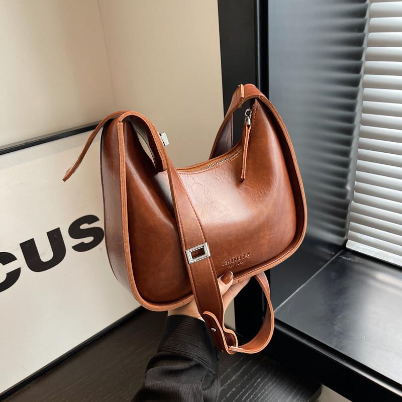 Vintage Saddle Bag Women s 2023 Fall Winter New Stylish Korean Armpit Bag Small Niche Minimalist Single Shoulder Crossbody Bag коричневый