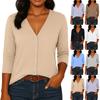 T-shirt ample à imprimé à manches 3/4 et col rond pour femme