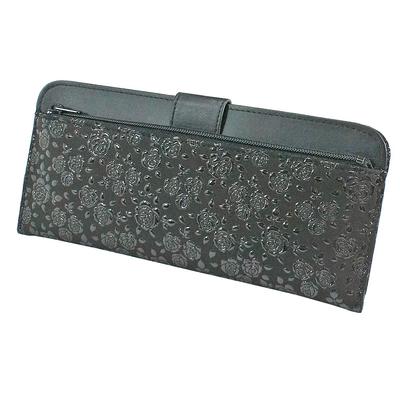 Inden Long Bundle Black X Black Rose Petite [Indenya] Wallet, Wallet, L, Thin, Deerskin, Lacquer, 2107-01-176