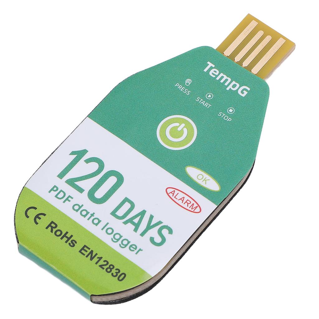 USB Temperature Data Logger Recorder IP67 Water Resistant Disposable PDF Temperature Data Logger for Cold Chain