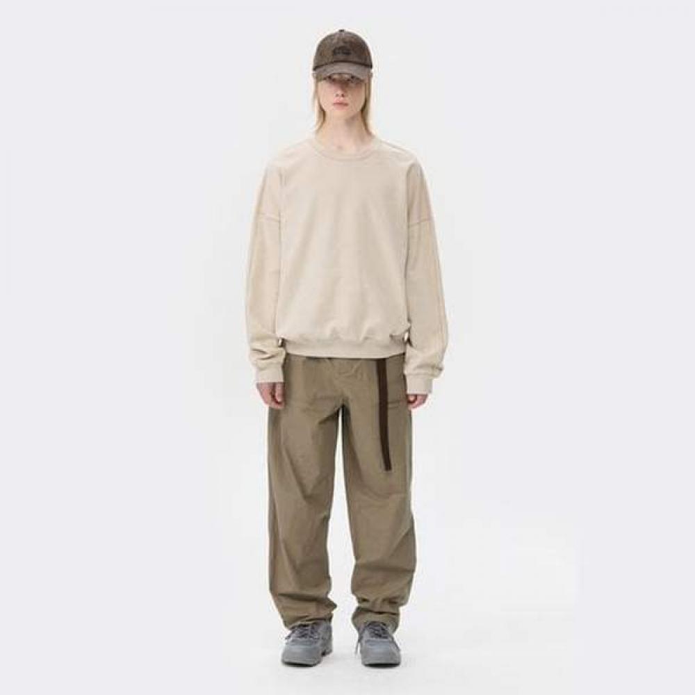 Customellow Oversized Cotton Sweatshirt Two Tone Beige Cwtaw25622orx