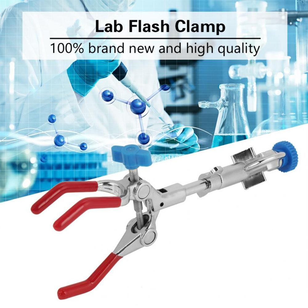 Lab Three jaw Rotating Clamp Zinc Alloy Lab Retort Stand Condenser Flask Clamp Adjustable