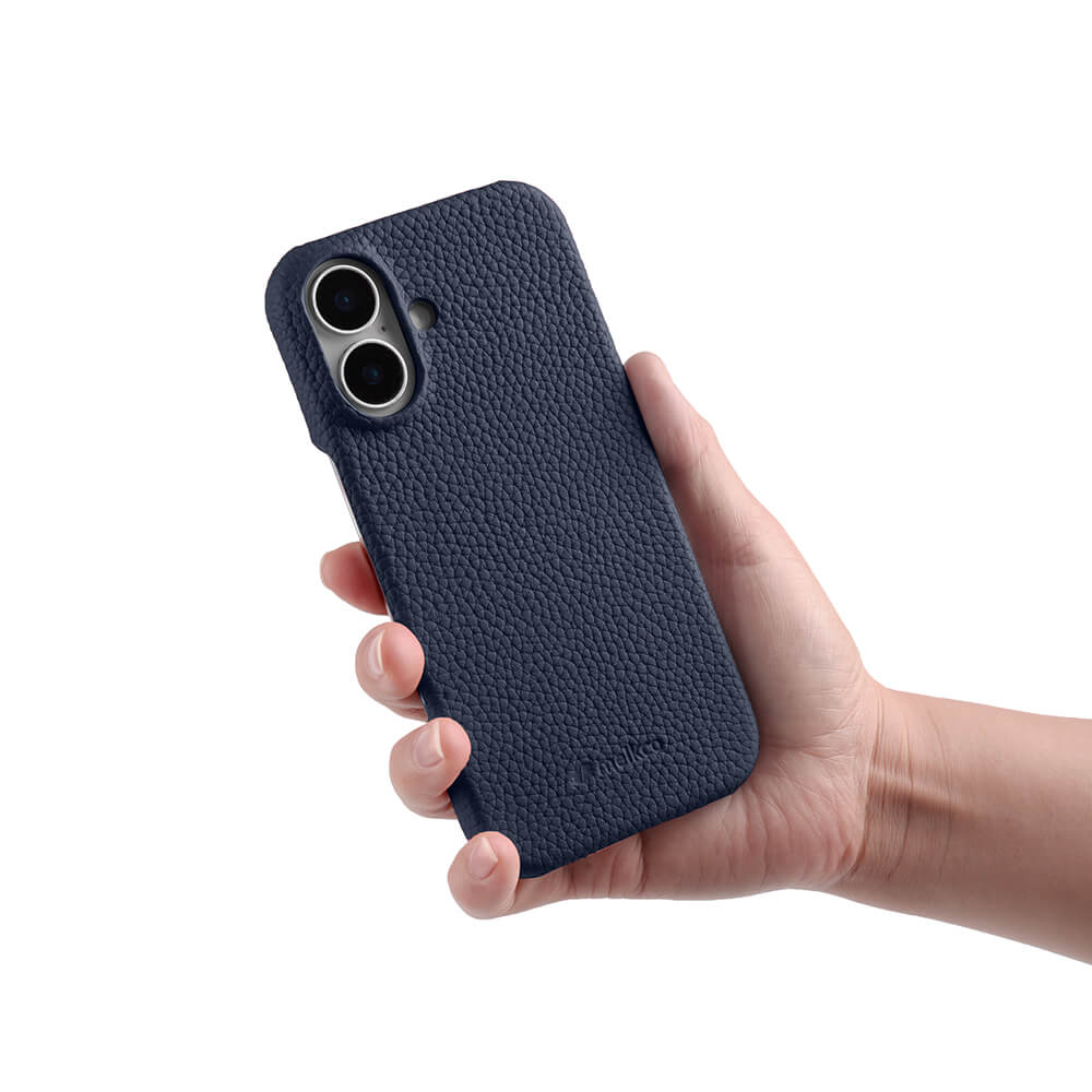 MELKCO Etui na iPhone 16 z prawdziwej skóry bydlęcej, PC, Pokrowiec na telefon kompatybilny z MagSafe