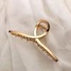 Golden Hollow Geometric Hair Clips, Metal Hair Claws, Cross Hair Clips, Hair Bands, High-end Shark Clips for Women's Hair