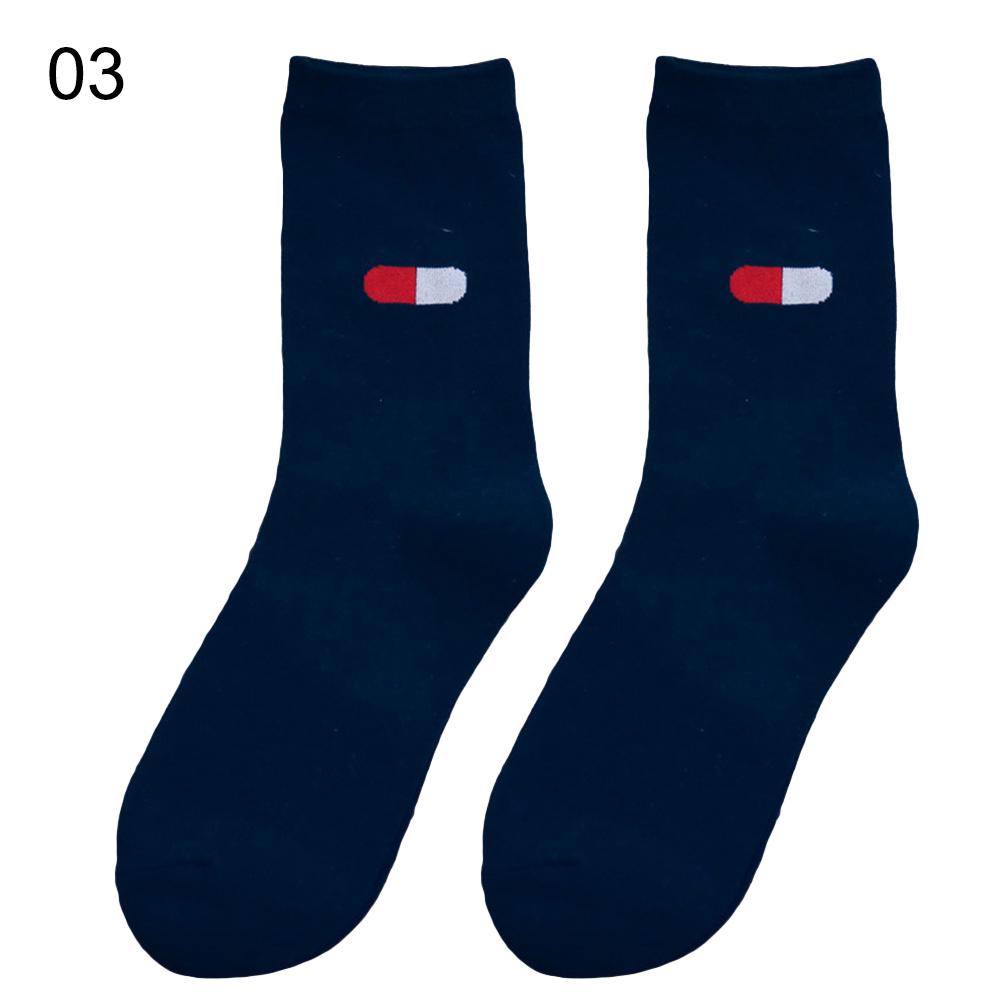 Unisex Autumn Winter Funny Cartoon Solid Color Elastic Cotton Middle Tube Crew Socks Creative Socks