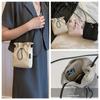 Korean Style Drawstring Canvas Bag Purse Mobile Phone Bag Cute Nylon Shoulder Bag  Office Worker