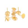 Gold Stainless Steel DIY Earring Studs with Notched Pins & Flat Bottom Backs