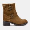 Lynette Camel Leather Biker Style Ankle Boots for Women