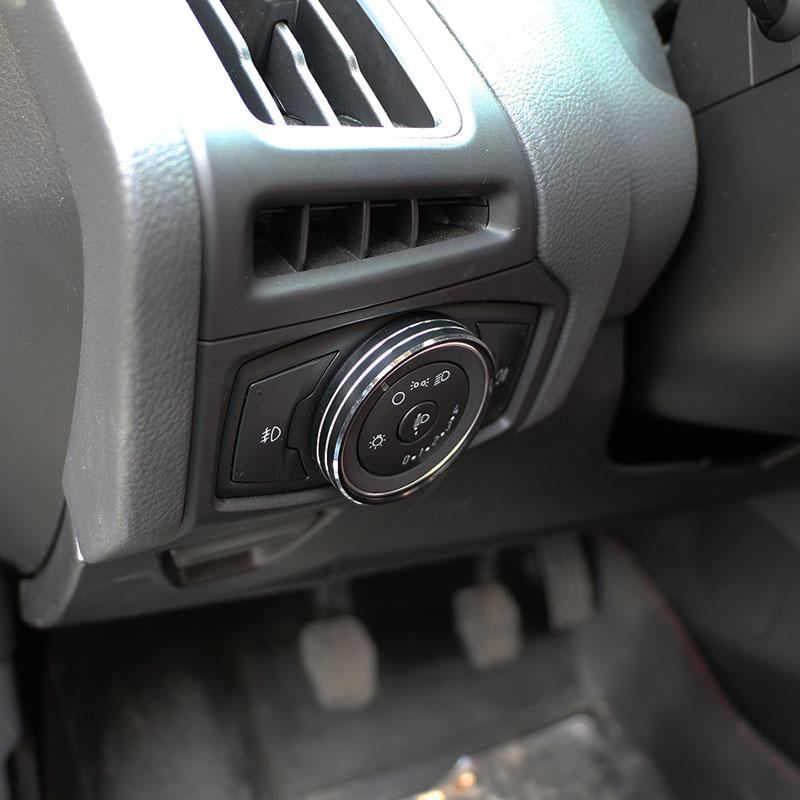 Color My Life Stainless Steel Car Headlight Switch Knob Circle Cover Sticker for Ford New Ecosport 2017 - 2022