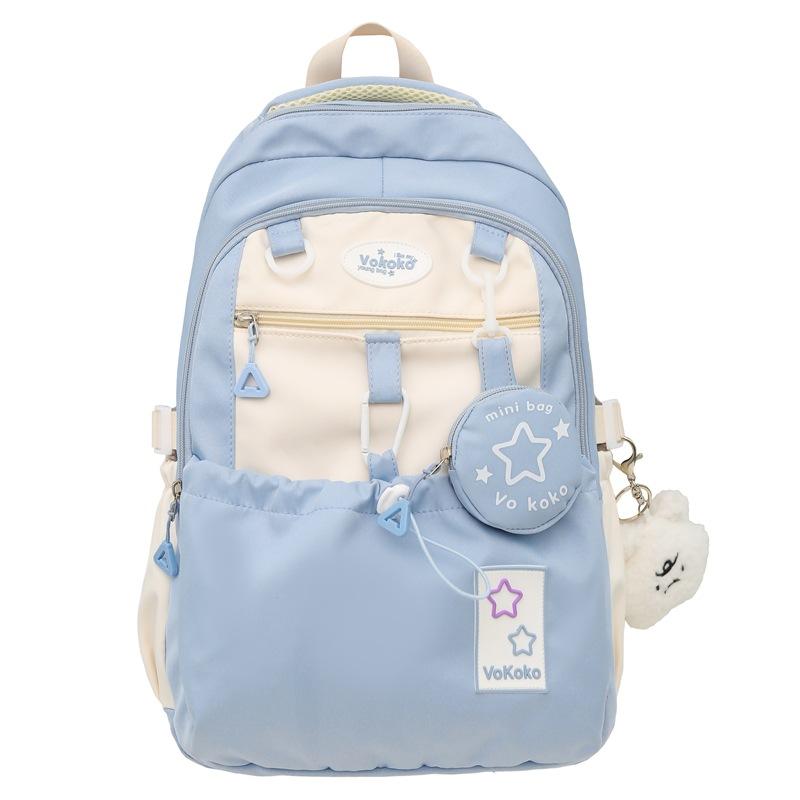 

Рюкзак Color Block, женская школьная сумка, рюкзак Star Student с кошельком для монет синий