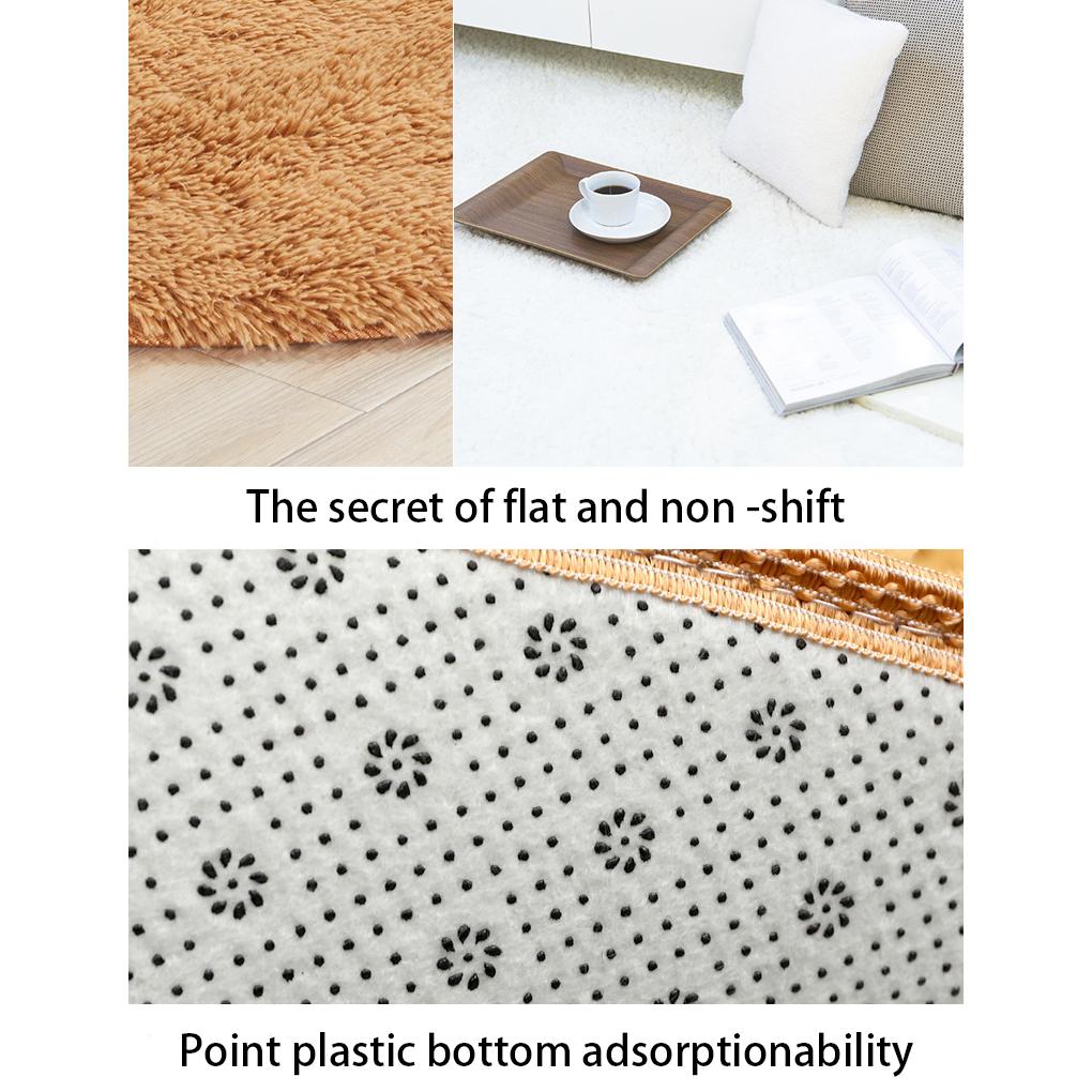 Round Carpet Anti-slide Footcloth Bedroom Living Room Bathroom Blanket Floor Chair Cushion Rug Bay Window Basket Bedside