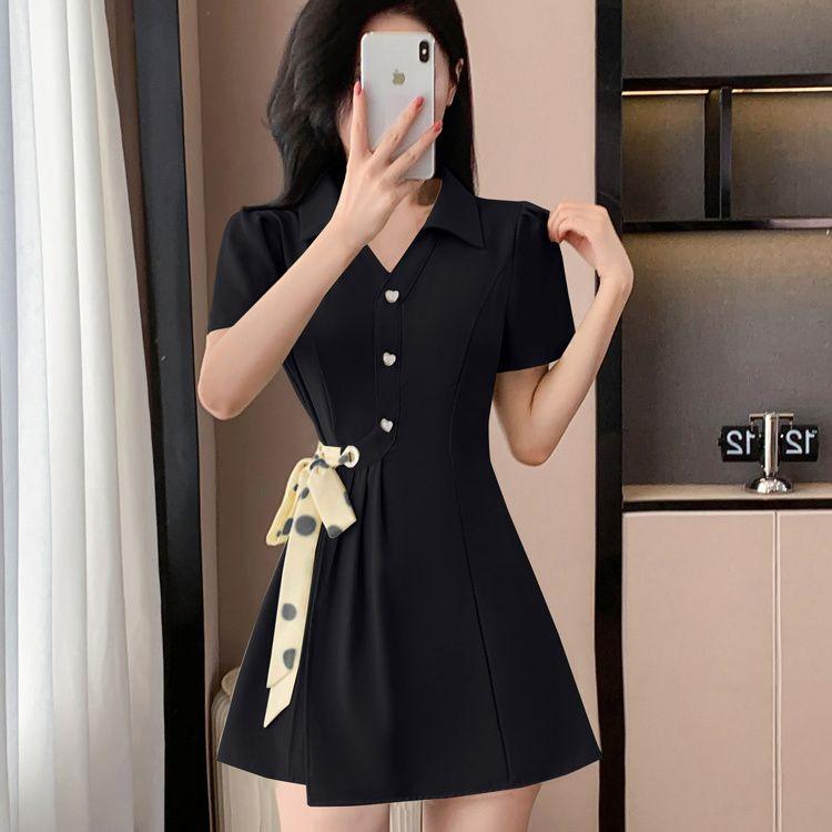

Fashionable Plus Size Summer Suit: Slimming Waist-Cinched Shirt & Shorts Set M for 40-48 kg чёрный
