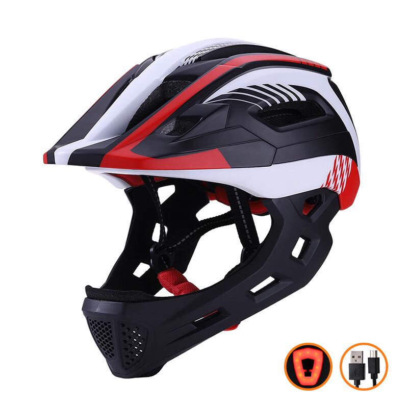 Kids Full-Face Cycling Helmet with Rechargeable Taillight 52-56CM