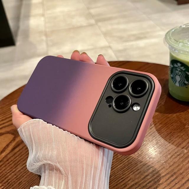 Gradient Camera Protection Phone Case For Iphone 14 13 12 11 Pro Max 14pro Shockproof Matte Soft Silicone Cover For Iphone 14