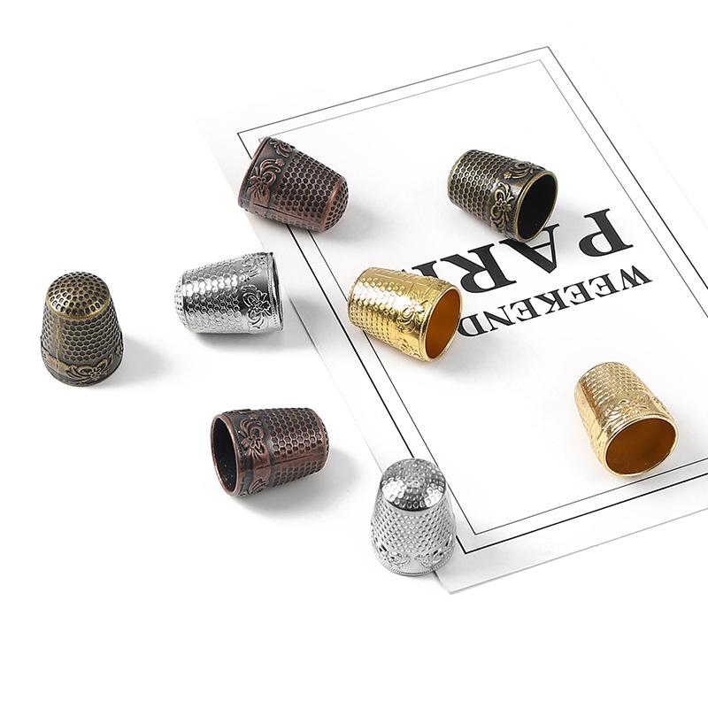 2pcs Retro Finger Protector Antique Thimble Ring Handworking Needle Thimble Needles Craft Household DIY Sewing Accessories