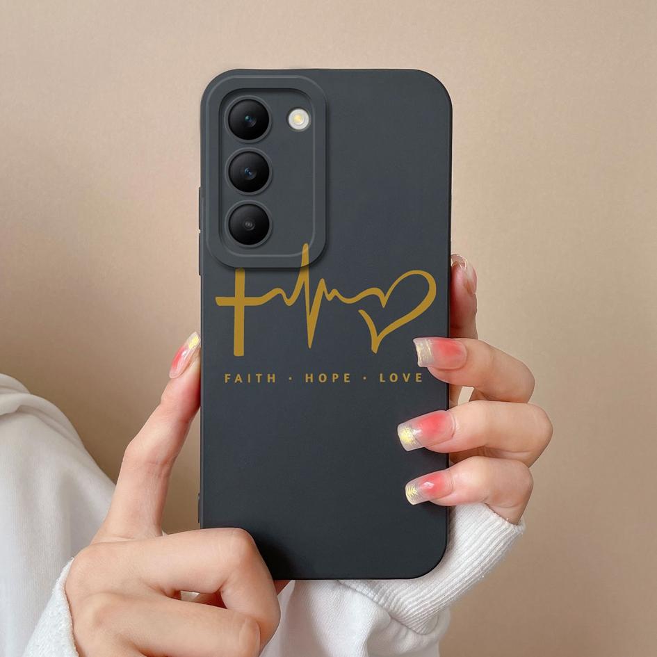 For Vivo Y100 (IDN) Y200e T3 V30 SE V30e V40 Pro Lite Phone Case Covers Lens Protection Soft Silicone Luxury Love Heart Pattern Housing For Vivo Shell
