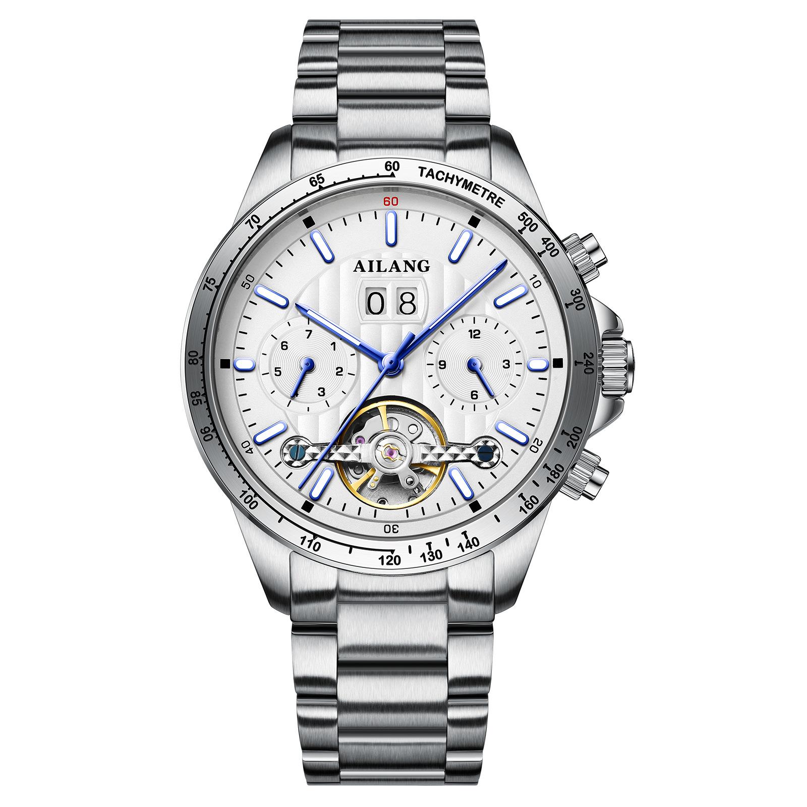 AILANG Автоматические Механические Часы Tide Совершенно новые мужские наручные часы Скелет Мужские часы