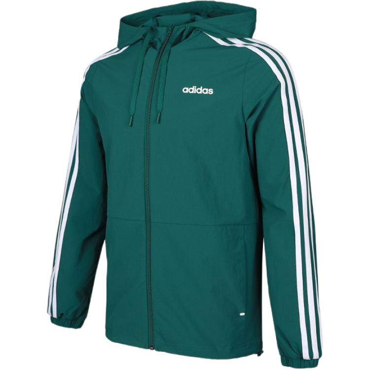 

Adidas Neo Essential 3S Hooded Comfortable Zip Jacket Men Jacket Green GJ8901 XXL