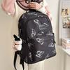 Schoolbag Japanese Ins Wind Butterfly Print Backpack Female Junior High School High School Student Schoolbag Large Capacity Lightweight Travel