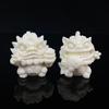 Ivory Fruit Carving Lion Ornament for Wealth & Good Fortune - Desktop Decoration.