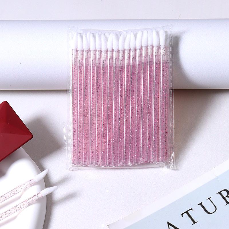 50-Pack Disposable Crystal Lip Brushes - Portable Lipstick, Gloss & Glaze Applicators