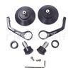 CNC Aluminum Motorcycle Rearview Mirror Scooter Bike Handlebar End Mount Black Round Vintage Style