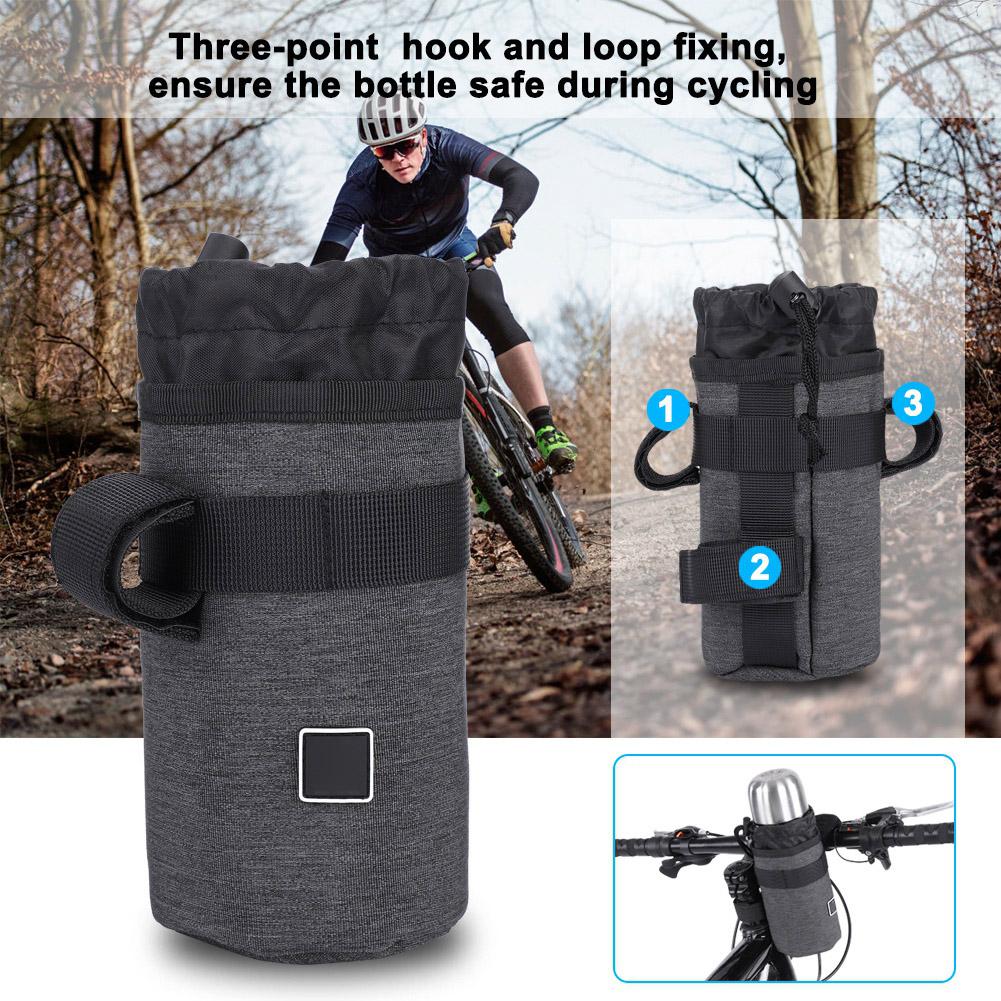 Bicycle Water Bottle Holder Bag Portable Cycle Bike Kettle Insulate Cage (Dark Grey)
