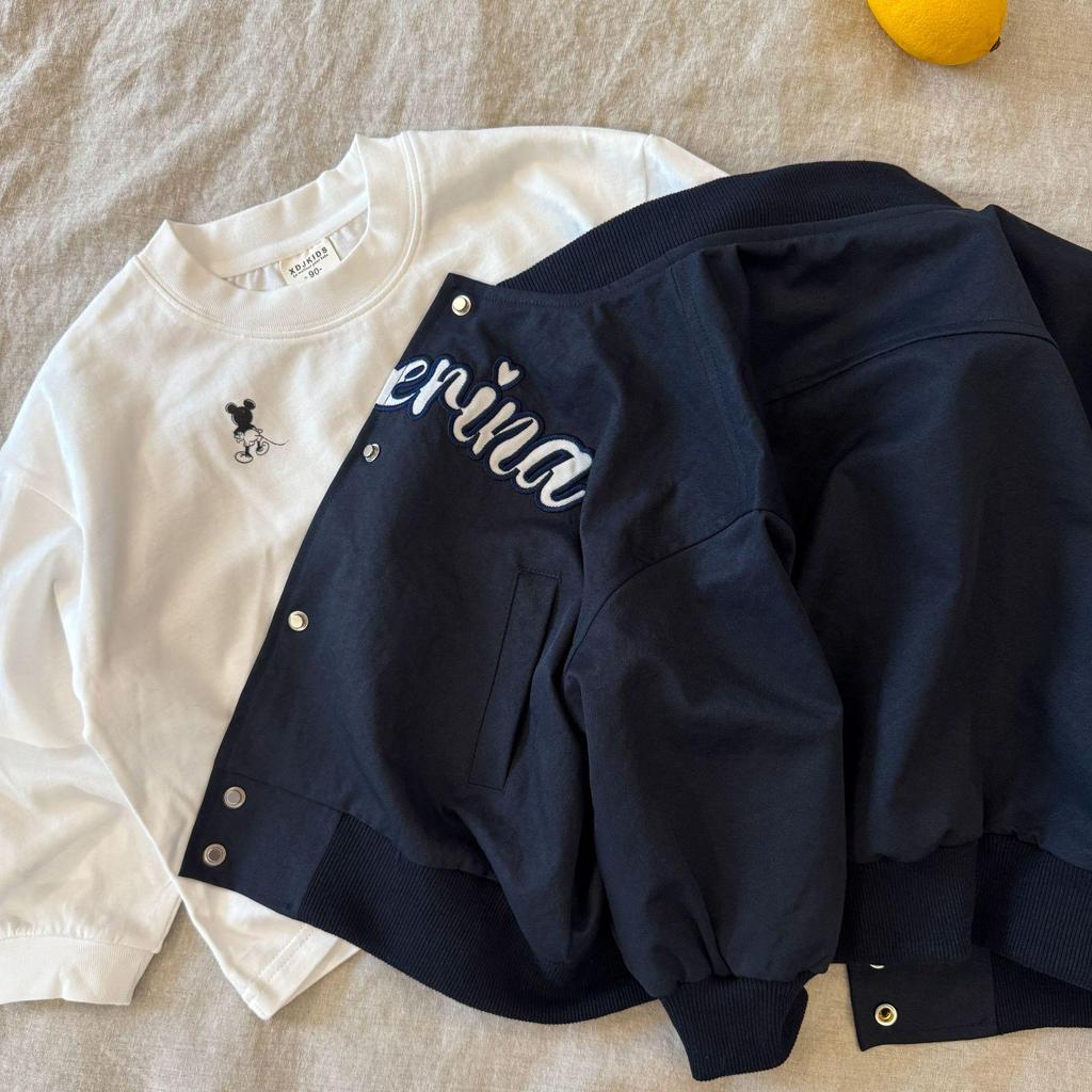 2025 Frühling Kinder Baseballjacke - Gesticktes Buchstaben-Design für Jungen und Mädchen