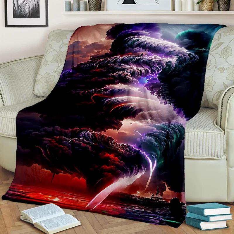 Dream Natural Tornado Cloud Twister Blanket,Soft Throw Blanket for Home Bedroom Bed Sofa Picnic Travel Office Cover Blanket Kids