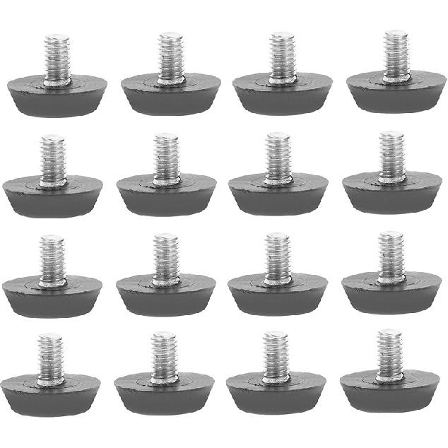 DOITOOL 100pcs Table and Chair Mats Black Metal Table Legs Leveling Feet Screw in Furniture Feet Levelers Furniture Levelers Leveling Screws