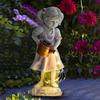 Escultura de Niña con Regadera Solar Impermeable Decoración de Regadera de Niña Creativo Divertido Adorno de Niña Decoración de Patio