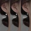 925 Sterling Silver Imitation Pearl Stud Earrings - Elegant, High-End Winter 2023 Style for Women