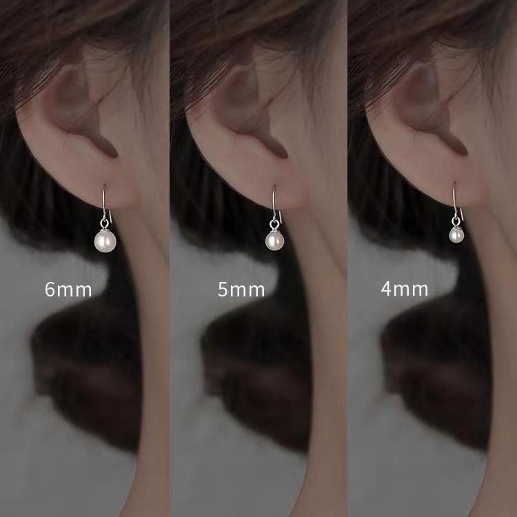 925 Sterling Silver Imitation Pearl Stud Earrings - Elegant, High-End Winter 2023 Style for Women