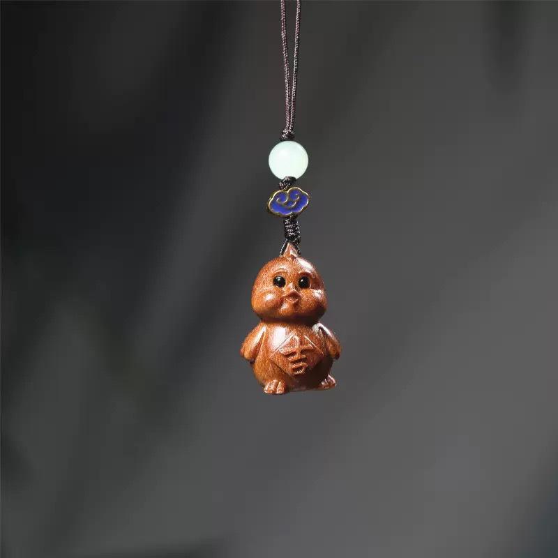 Cliff Cypress Zodiac Wood Carving Pendant Keychain