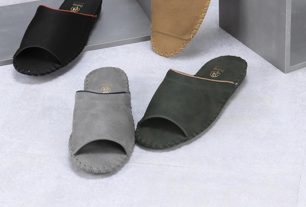 Pansy 9723J Room Made in Size Black Men's Slippers, Japan, Renewed, Durable, L,