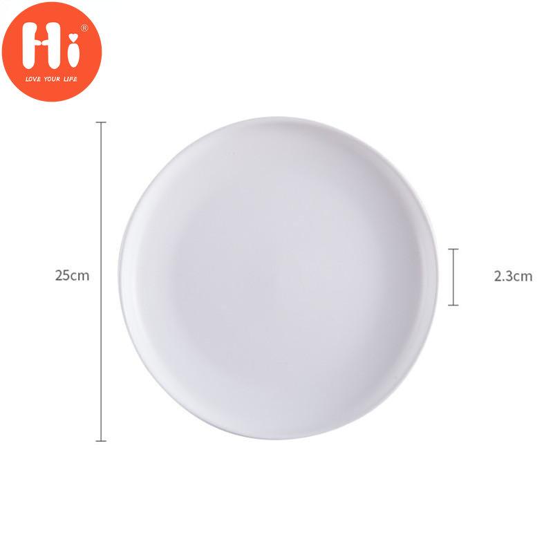 HiCeramic Round Steak Plates Beef Plate Dessert Dish Minimalist Pizza Breakfast Dish Tableware