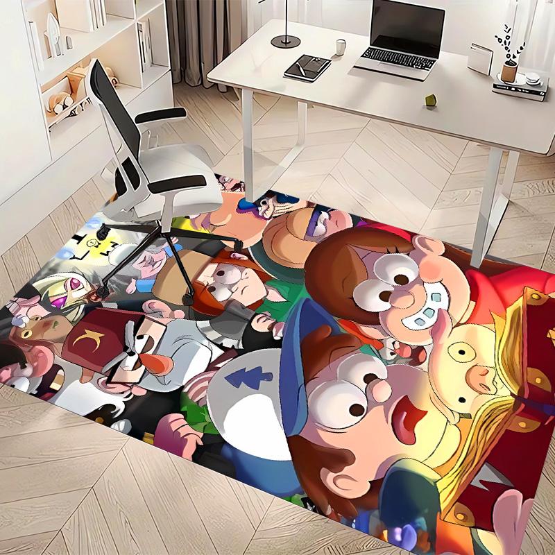 Gravity Falls Printed Absorbent Washable Carpet, Non-Slip Bathroom Mats, Kitchen Rugs, Yoga Mat,Living Room Entrance, Camping Picnic Rugs