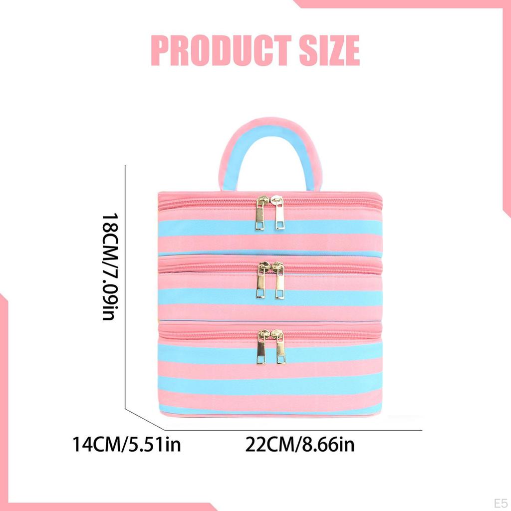 Toiletry Bag Bathroom Cosmetic Organizer Waterproof Compact Multifunctional Carrying Case Women