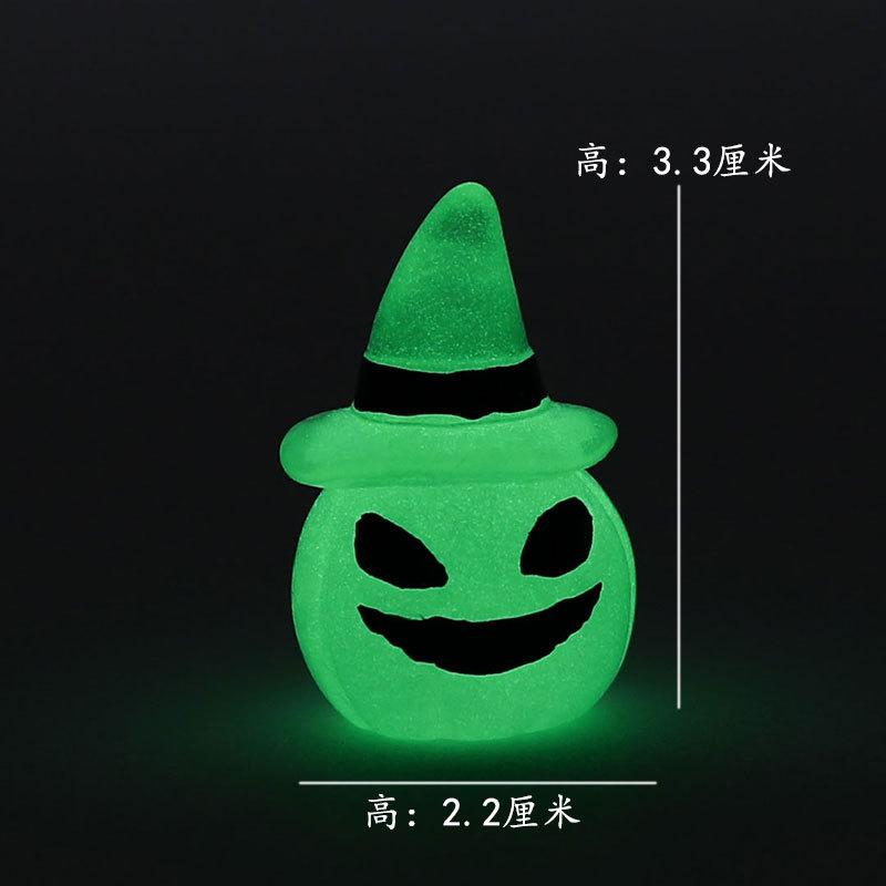 Decor Mini Luminous Ghost Ornament Halloween Decoration Coffin Pumpkin Bat Glowing Home Decoration Micro Miniature Decoration