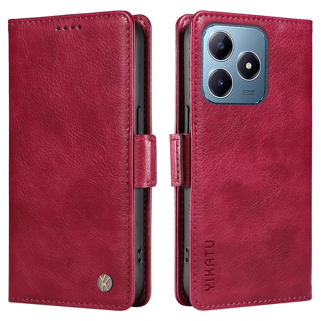 YIKATU YK-007 Dla Realme Note 60x 4G/C63 4G/C61 4G Etui Portfelowe Skórzane Etui na Telefon z Teksturą Liczi