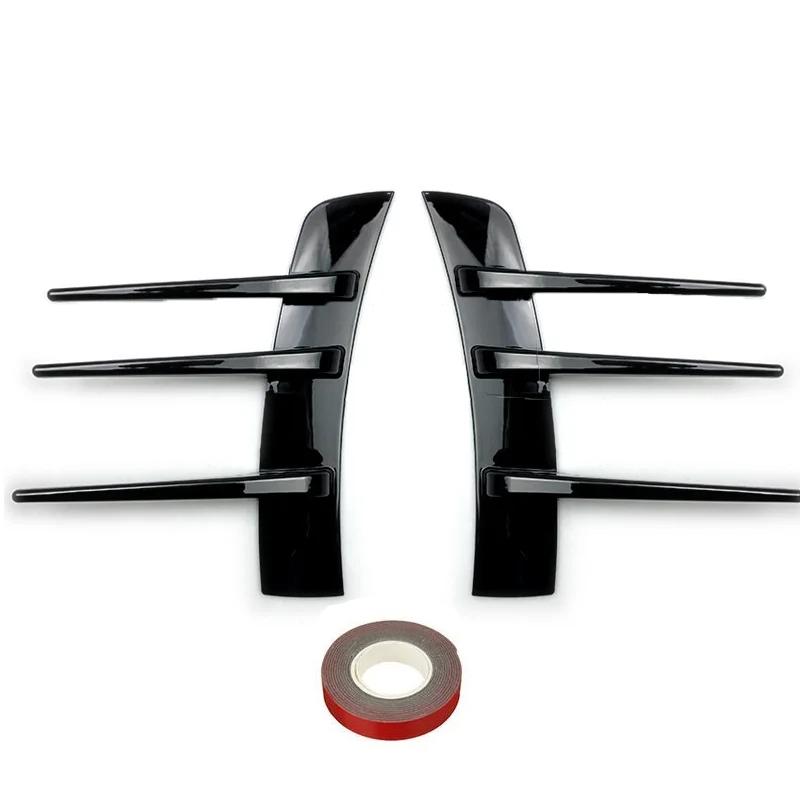 2pcs Universal Car Side Fender Vent Air Wing Cover Trim Glossy Black Front Bumper Side Body Decorative Exterior Accessories Glossy Black