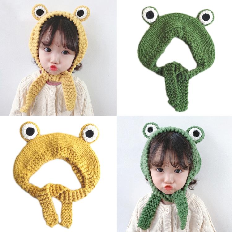 Cute for Frog Hat Big Ears Headgear Cartoon Knitted Hat Winter Warm Headdress