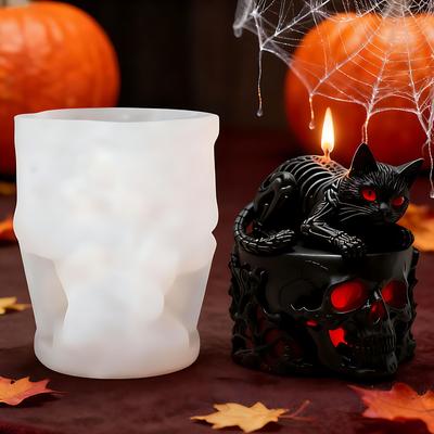 Black Candle Mold Creative Black Skull Mold Creative Candle Mold Stylish For Home Decoration Candle Making Gift Making