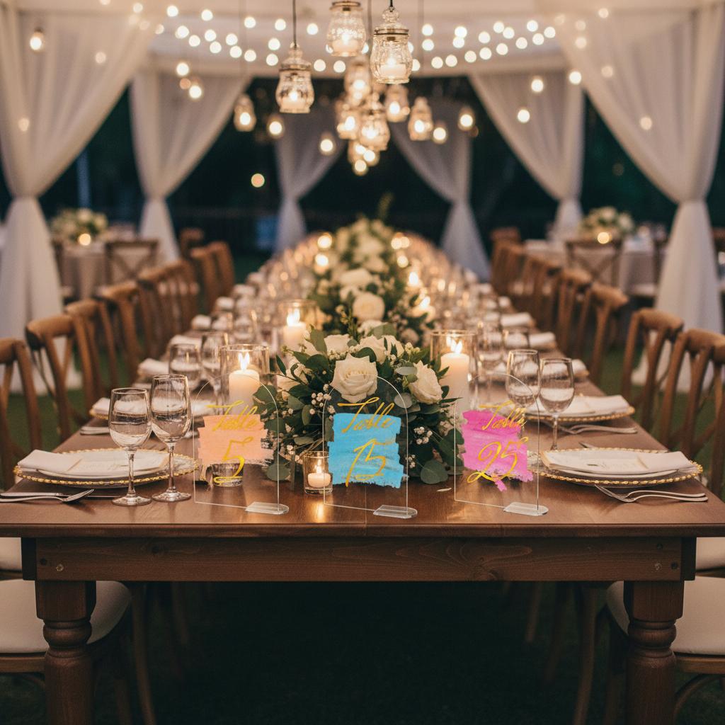 

Acrylic Clear Arched Table Sign Half Circle Design Number Seat Tags for Wedding Party Decor ARCH BASE