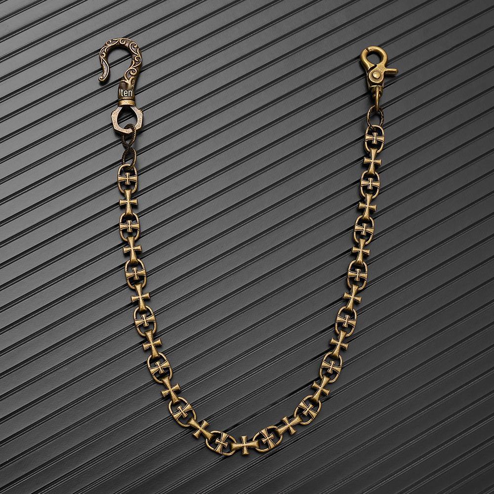 

Unisex Gothic Punk Cross Chain: Retro Rock Wallet & Key Accessory