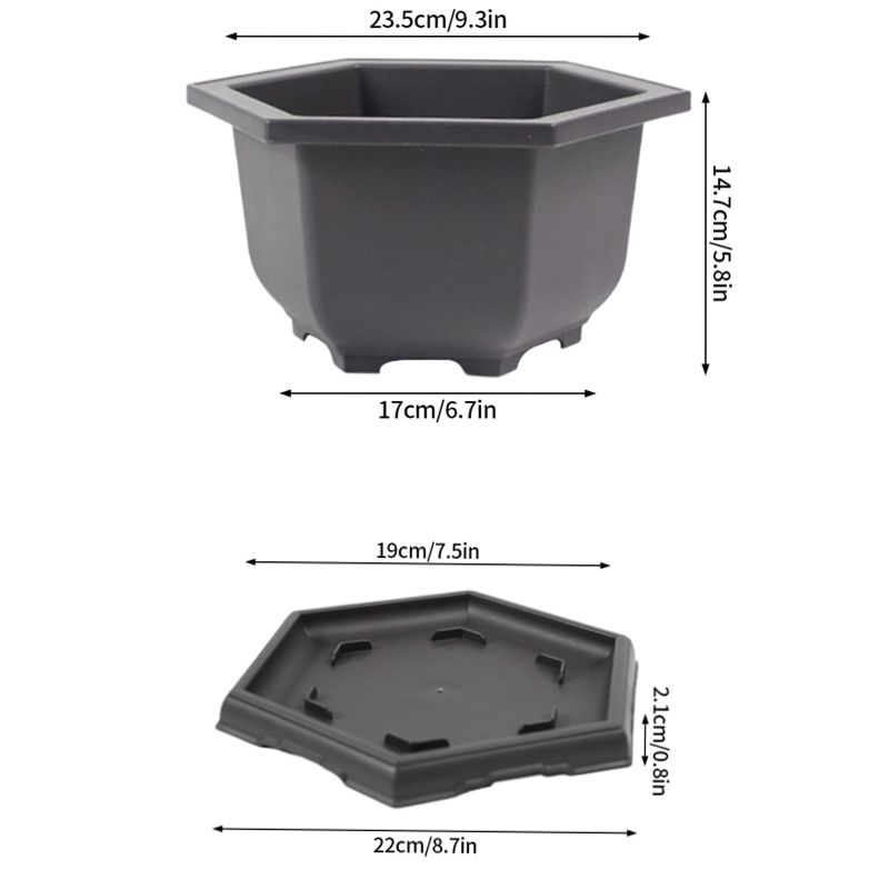 Macetas Rectangulares de Plástico para Plantas de Bonsái Cuadradas para Flores Balcón Jardín Patio Paisajismo Bandejas para Macetas de Bonsái Decoración del Hogar